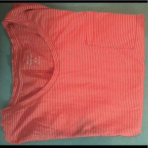 *2 for $15* PInk striped pocket boyfriend tee